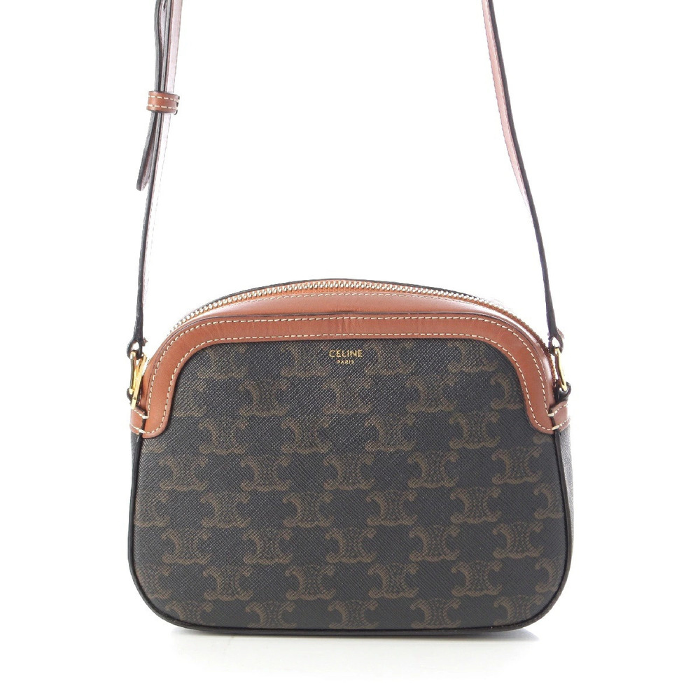 Celine Camera Triomphe Canvas Shoulder Bag Brown